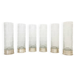 Set of Six Bohemian Ground Crystal and Silver Drinking Glasses