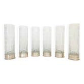 Set of Six Bohemian Ground Crystal and Silver Drinking Glasses