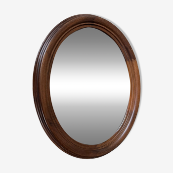 Miroir ovale vintage bois