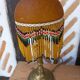 Lampe laiton perles style Charleston 1930