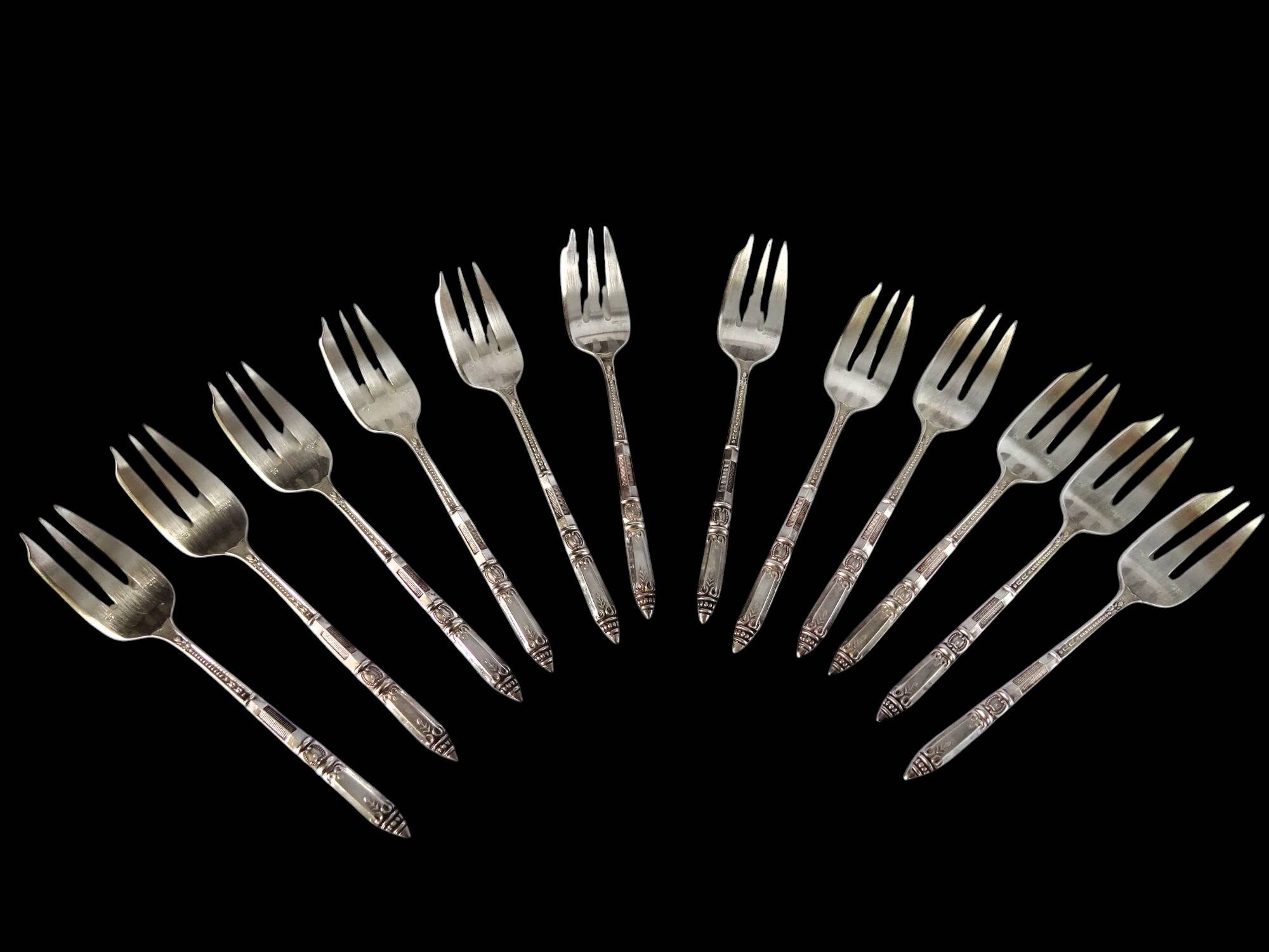 Set of 12 Ercuis silver-plated cake forks