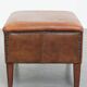 Vintage Sheepskin Leather Ottoman