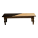 Brown Indonesian teak coffee table, with a border and cylindrical legs H40 L103.