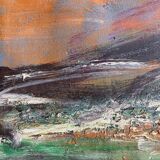 Huile abstraite sur toile de Paul Le Rabo