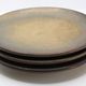 Set of 3 bluish and ochre plates in stoneware Arts Ceram Grand Feu