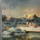 Oil on canvas Alain Chaussois (1950-2018) – Ocean liner Arcadia in the