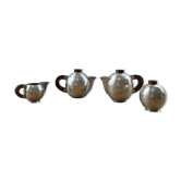 Set théière étain Art déco René Delavan