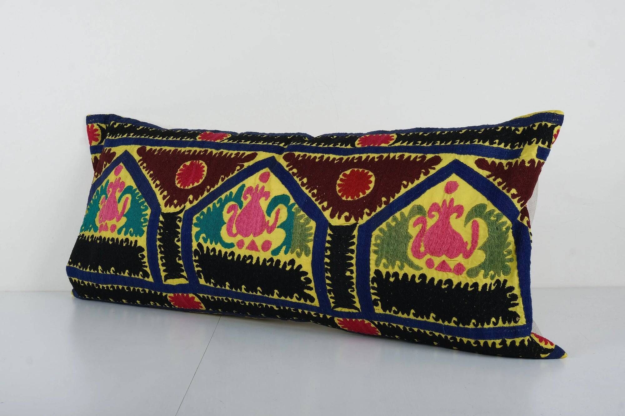 Vintage embroidered cushion cover 43x102 cm