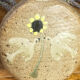 Glazed and decorated stoneware flower holder
