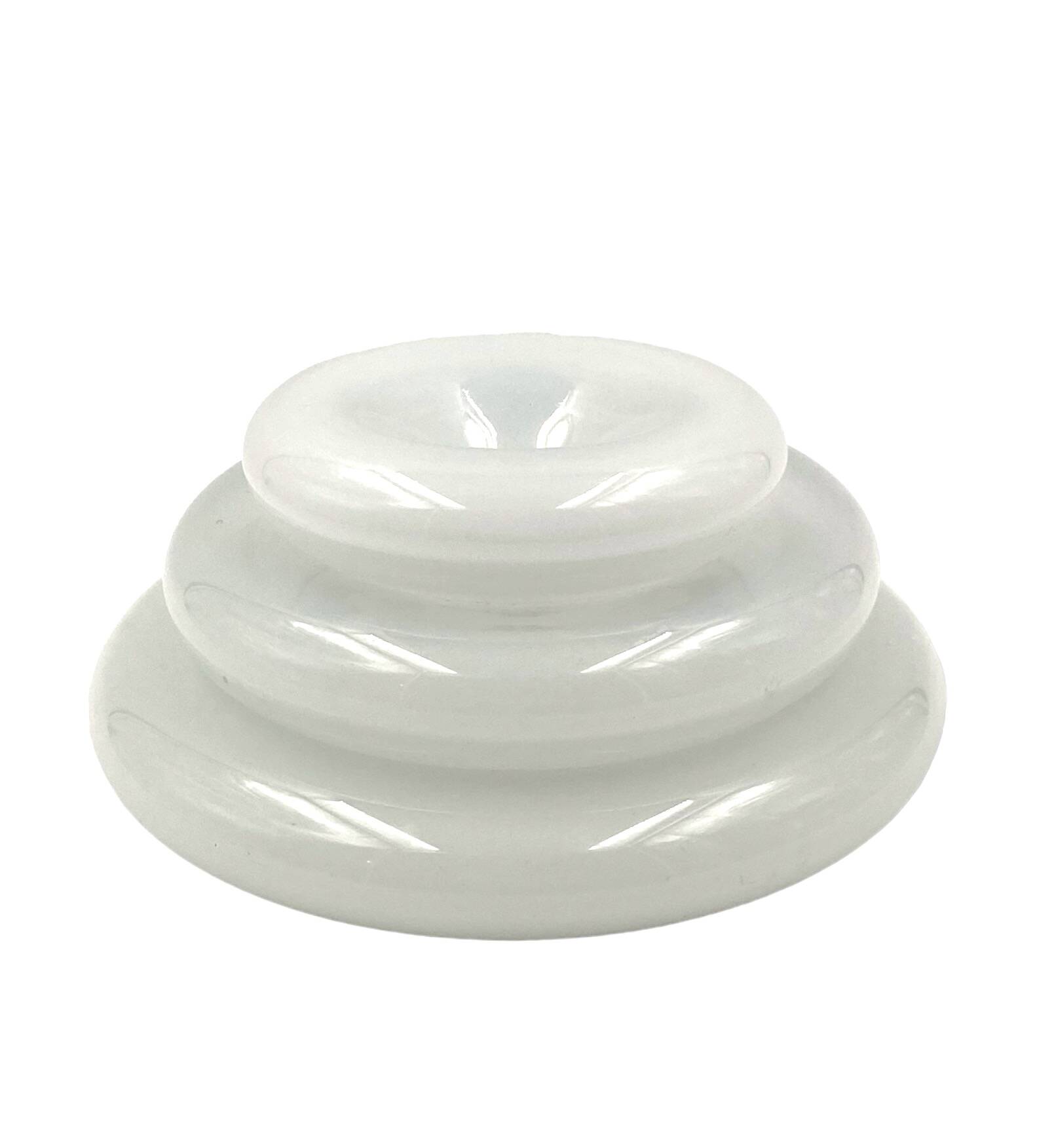 "Pomeri" cloudy crystal centerpiece / vide poche, Eleonore Peduzzi Riva, Vistosi Murano Italy, 1972