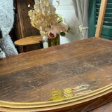 Miroir en bois et plâtre, décor fleuri, Art Déco