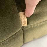 Vintage 2 and 3 seater green velvet togo set