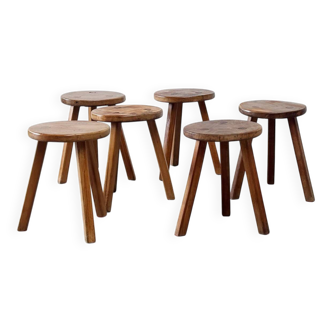 Set of six matching French stools
