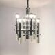 Large 70s Pendant Lamp in Chrome Metal and Perspex by Sciolari