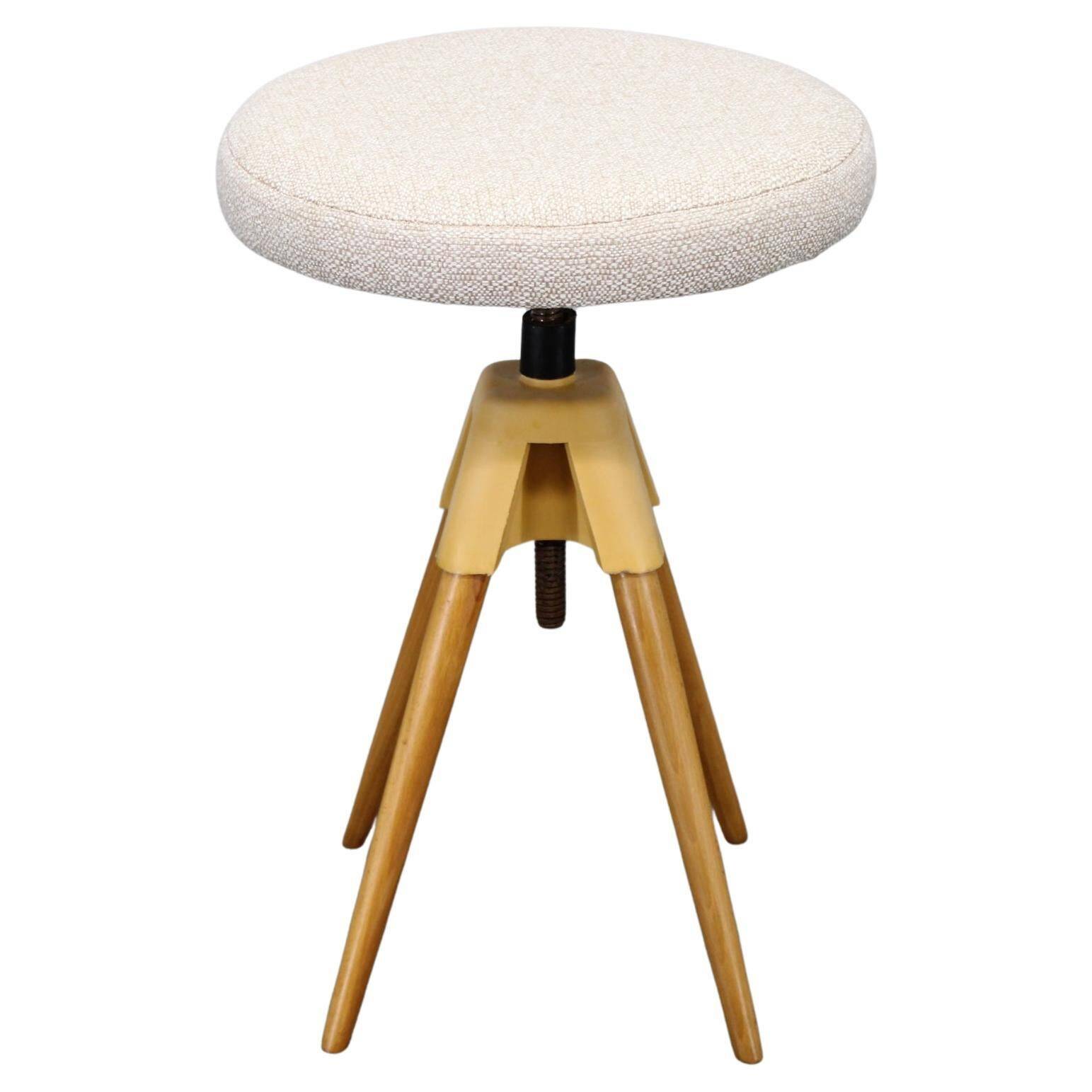 Mid-century swivel piano stool, Czechoslovakia, 1970s