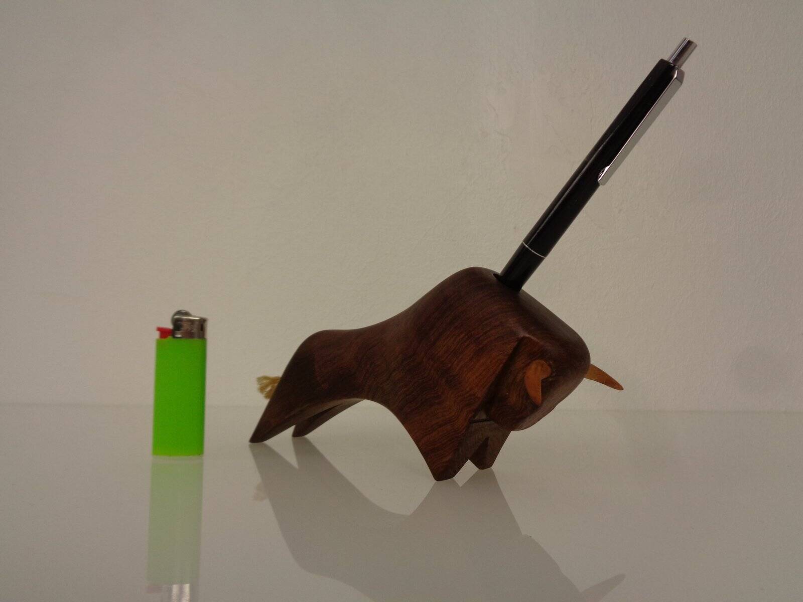 Mahogany Bull Pen Holder, Denmark, 1960s