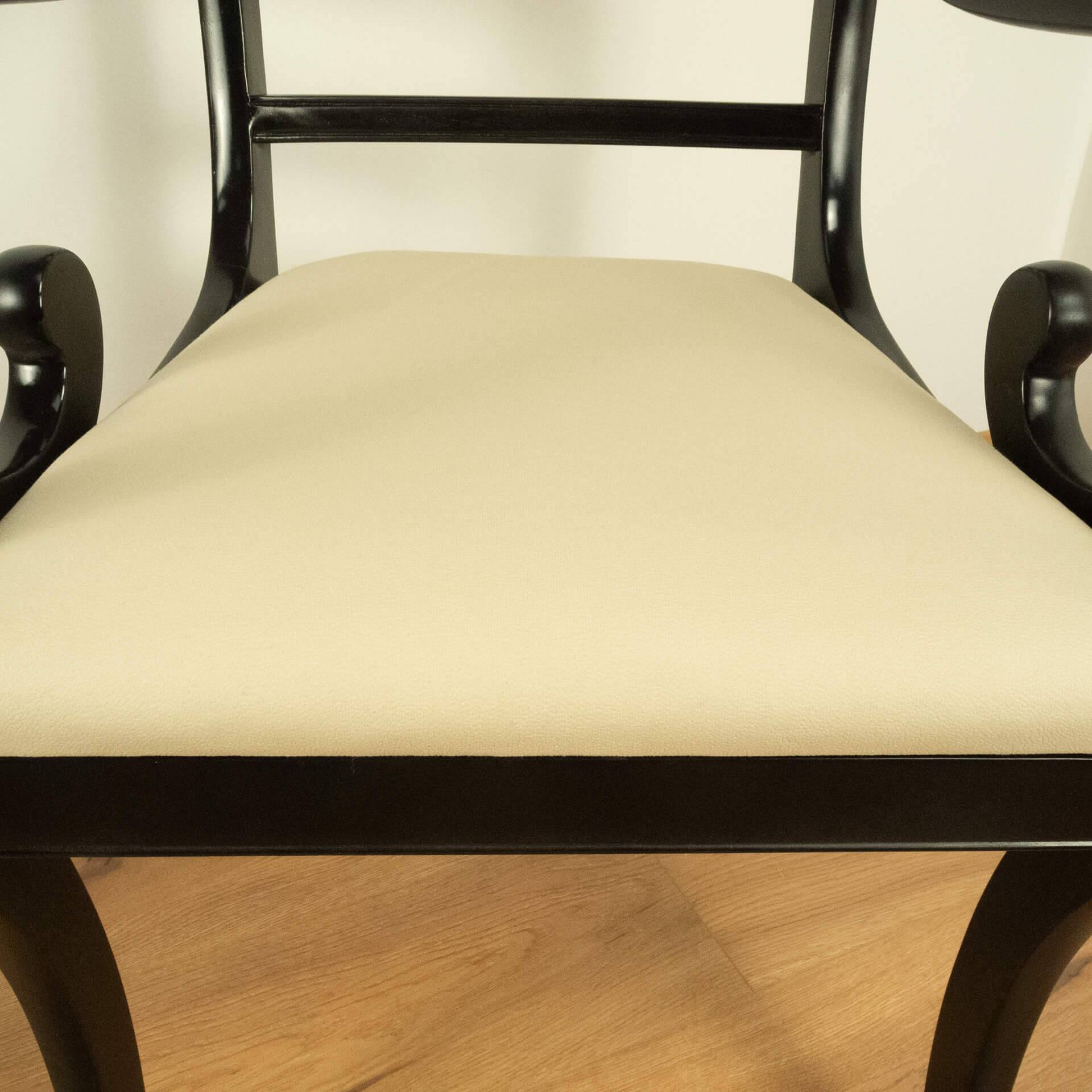 Armchair by G.T. Rackstraw, mahogany stained black, vintage from England