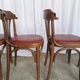 Vintage Bentwood Dining Chairs - Thonet Style - Red Faux Leather - Set of 4