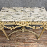 Louis XVI console in lacquered wood around 1850-1880