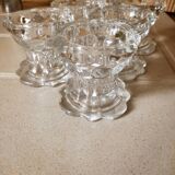 6 Bougeoirs en verre de Reims