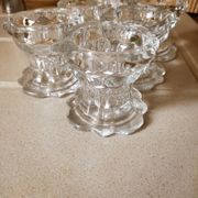 6 Bougeoirs en verre de Reims