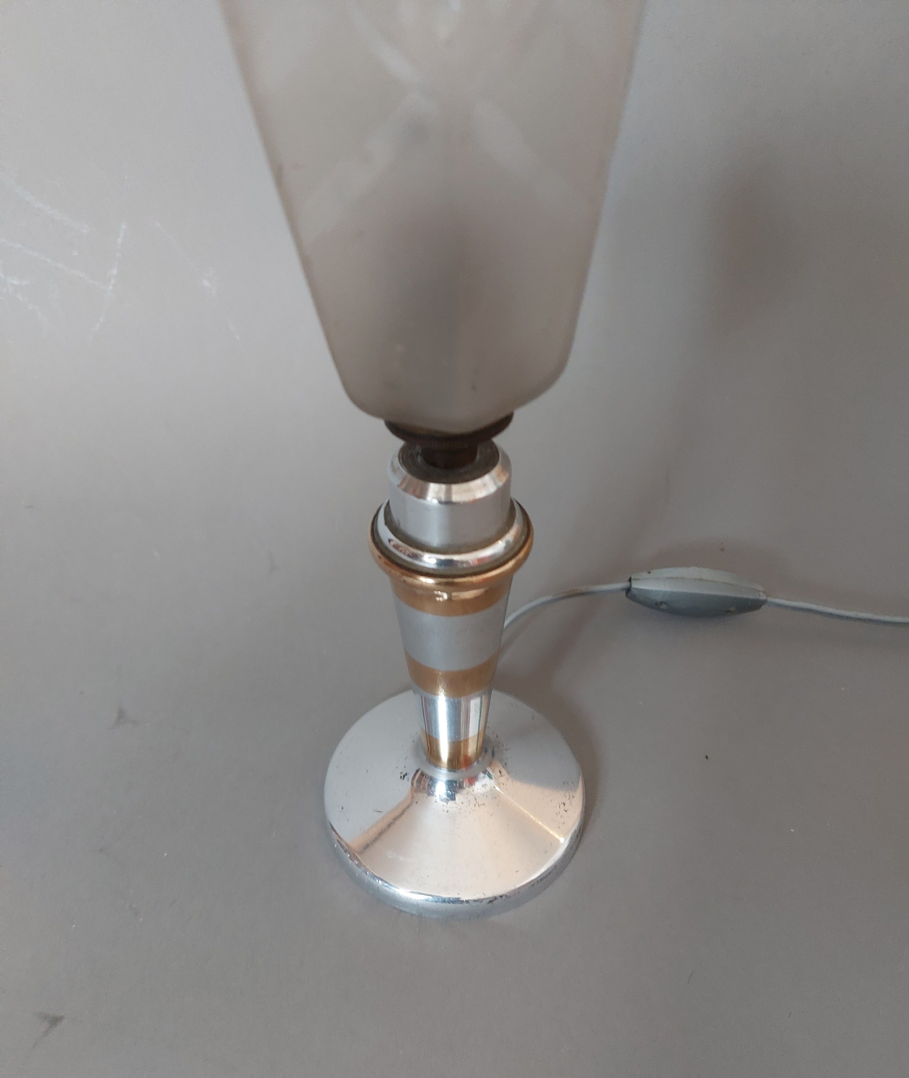 Bedside lamp in aluminum and brass 1930/1940