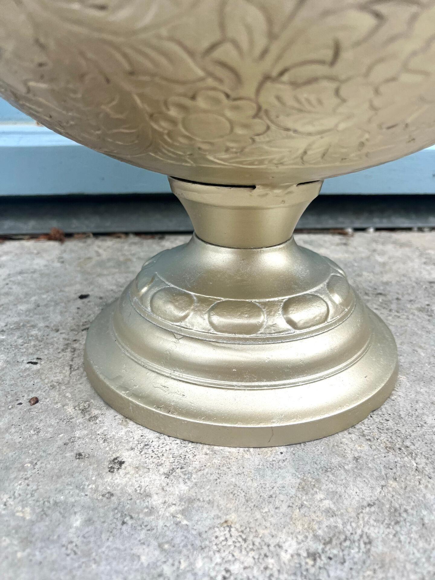 French Floral Champagne Cooler Vasque on Pedestal Stand