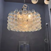 Large Murano Glass Bubble Chandelier 1980’s 11 Lights 