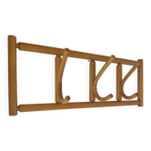 Curved wooden wall coat rack