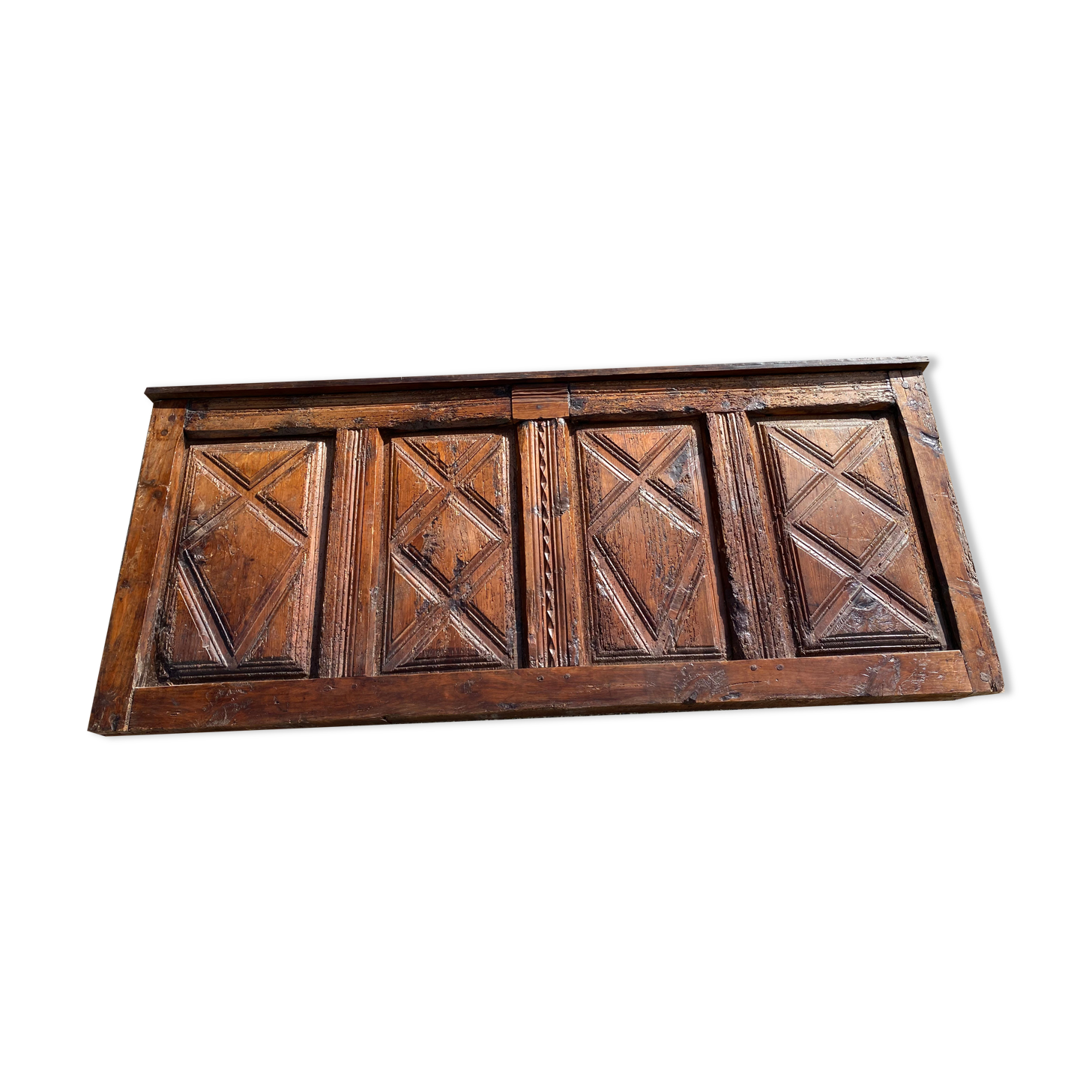 Antique wood headboard