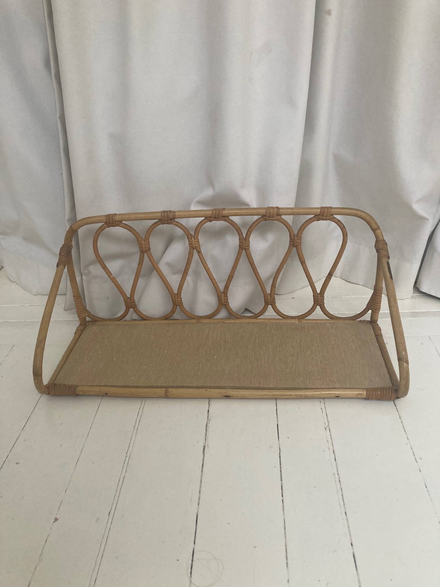 Vintage rattan shelf by Louis Sognot in the 60s Bookshelf