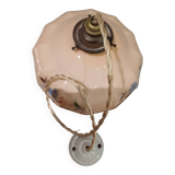 Suspension in pink opaline painted art deco