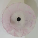 White and pink frosted glass pendant light/Vintage/1970s