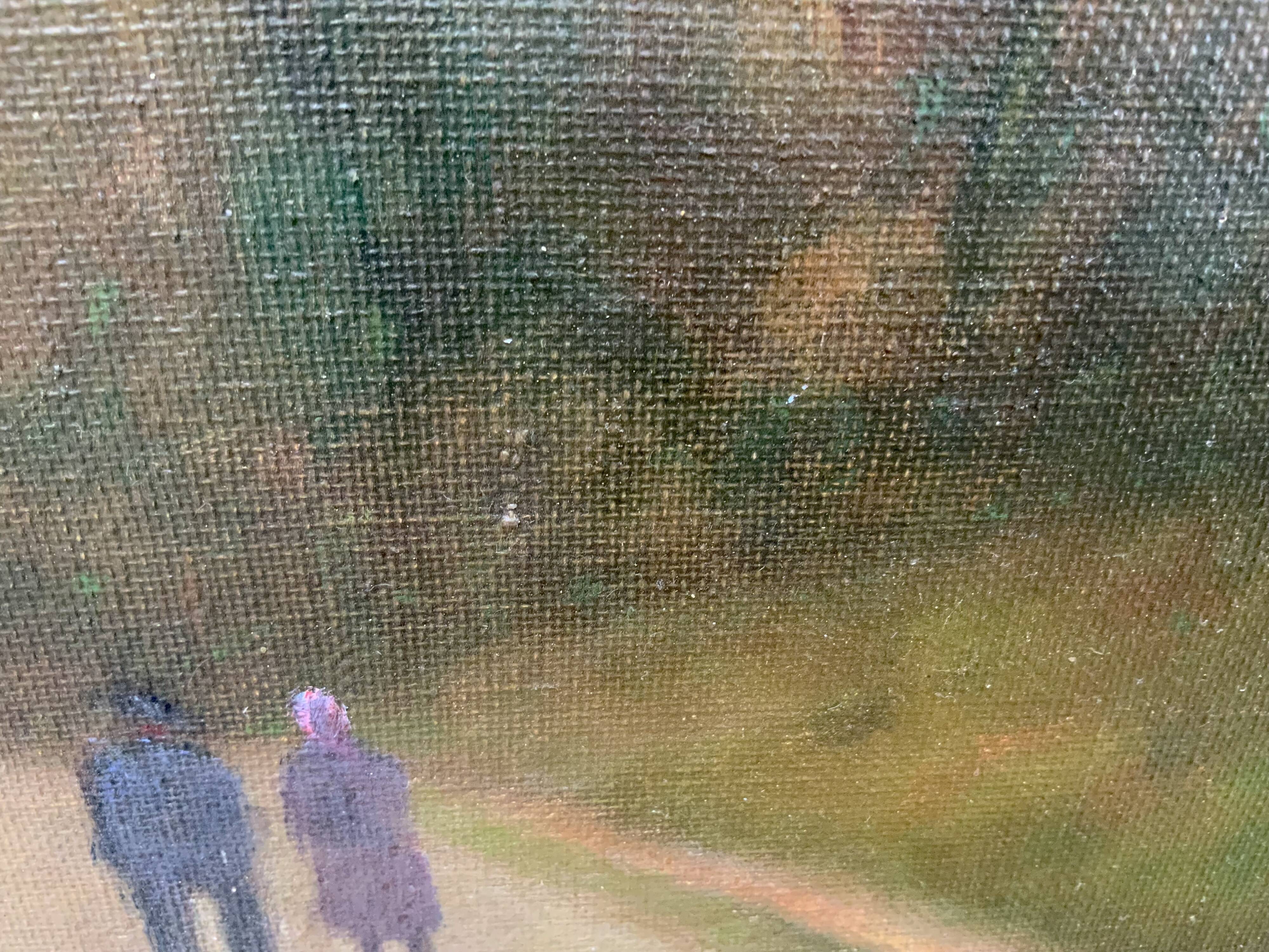 Vintage danish oil on canvas “sunset”, signed by a.takmar 1880-1960