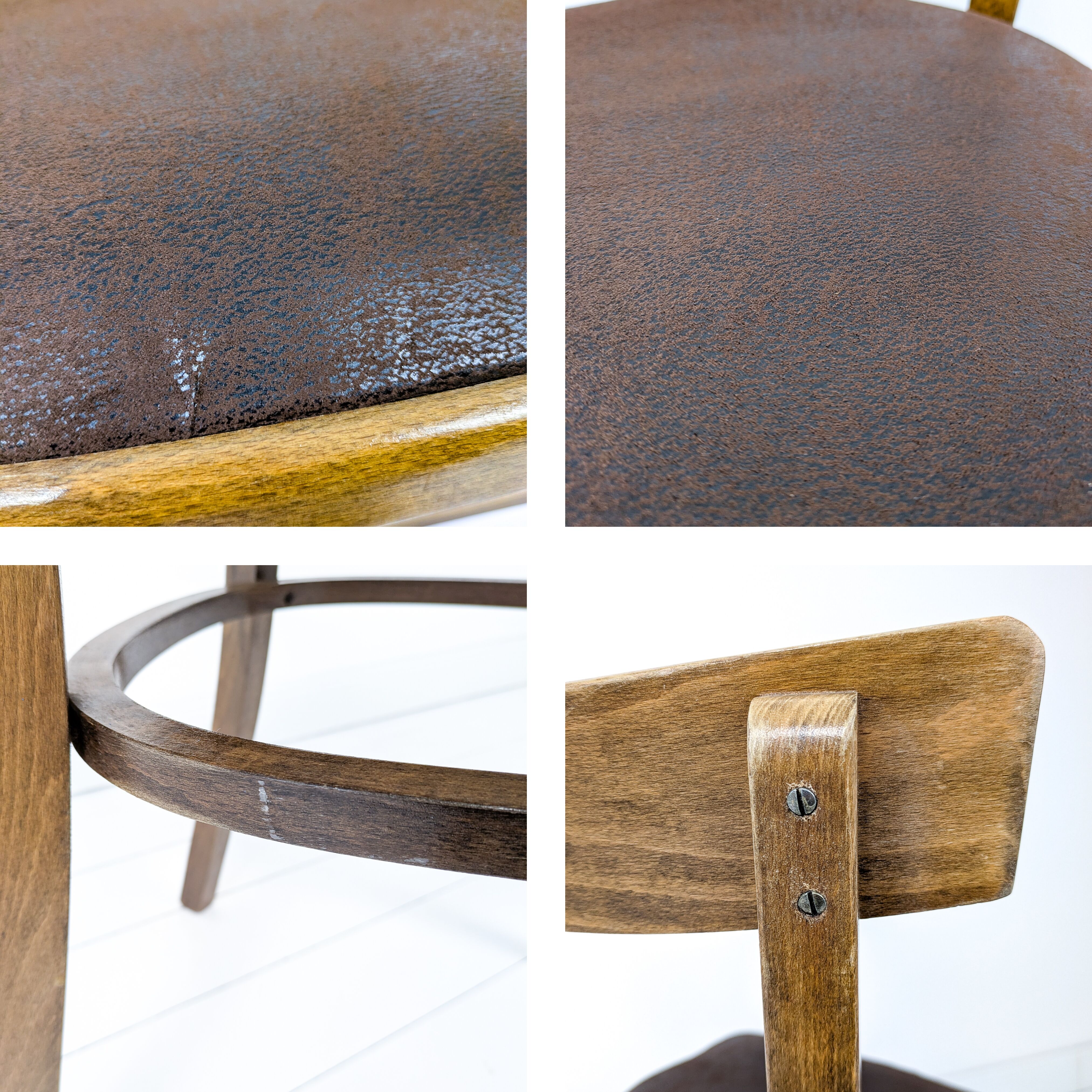 15 chaises Frankfurter vintage, bois foncé, assise rembourrée