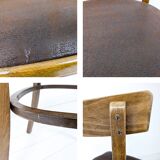 15 chaises Frankfurter vintage, bois foncé, assise rembourrée