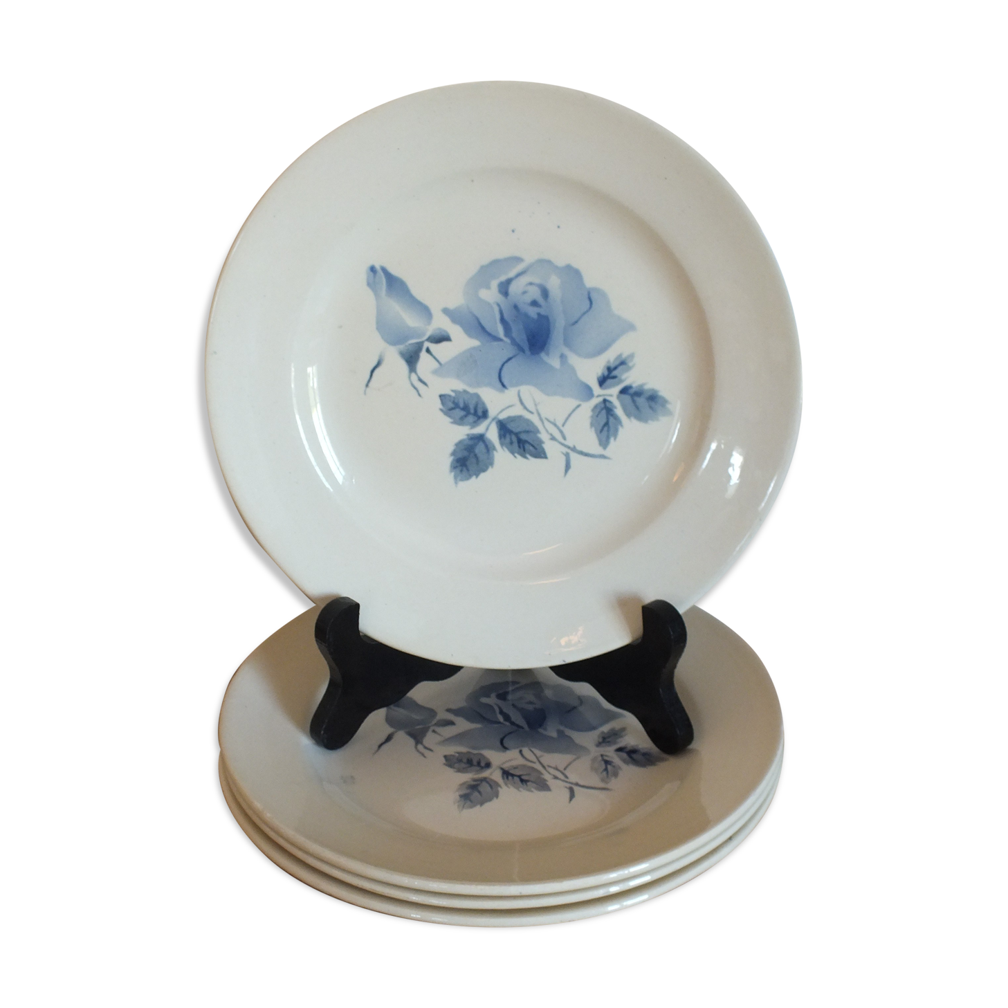 4 dessert plates Digoin Sarreguemines vintage