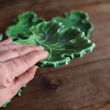 Set of 5 green ceramic leaf dishes – Vallauris