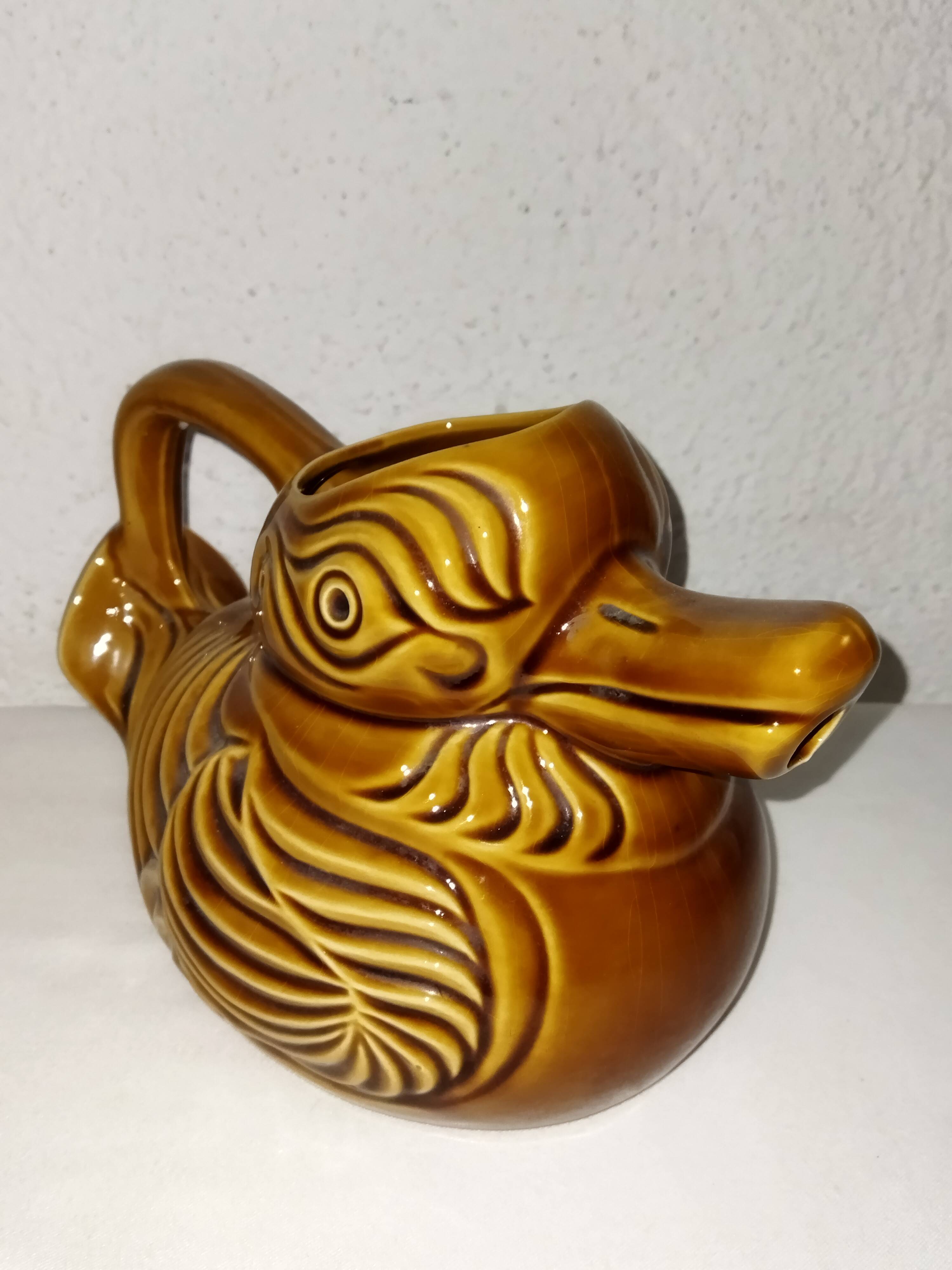Vintage zoomorphic table pitcher sarreguemines