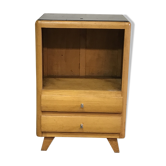 Chevet scandinave en bois blond & pieds compas