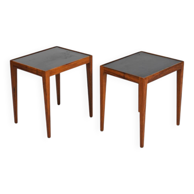 Paire de tables d'appoint danoises avec plateaux en Formica