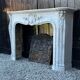Louis XV style fireplace in Carrara marble and cast iron fireplace