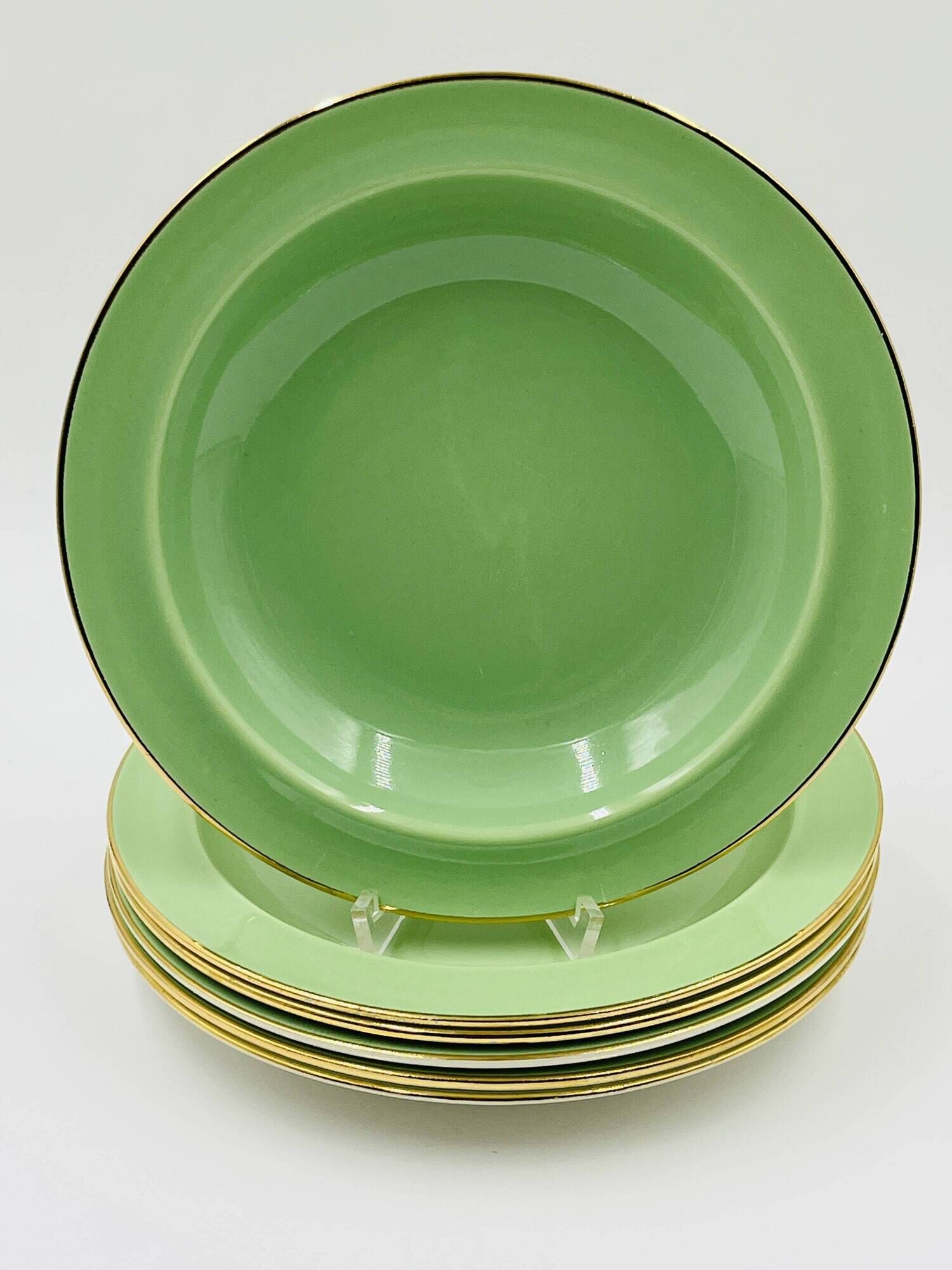 Set of 6 Keralux Boch deep plates