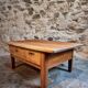 18th-century cherry wood coffee table with two drawers.