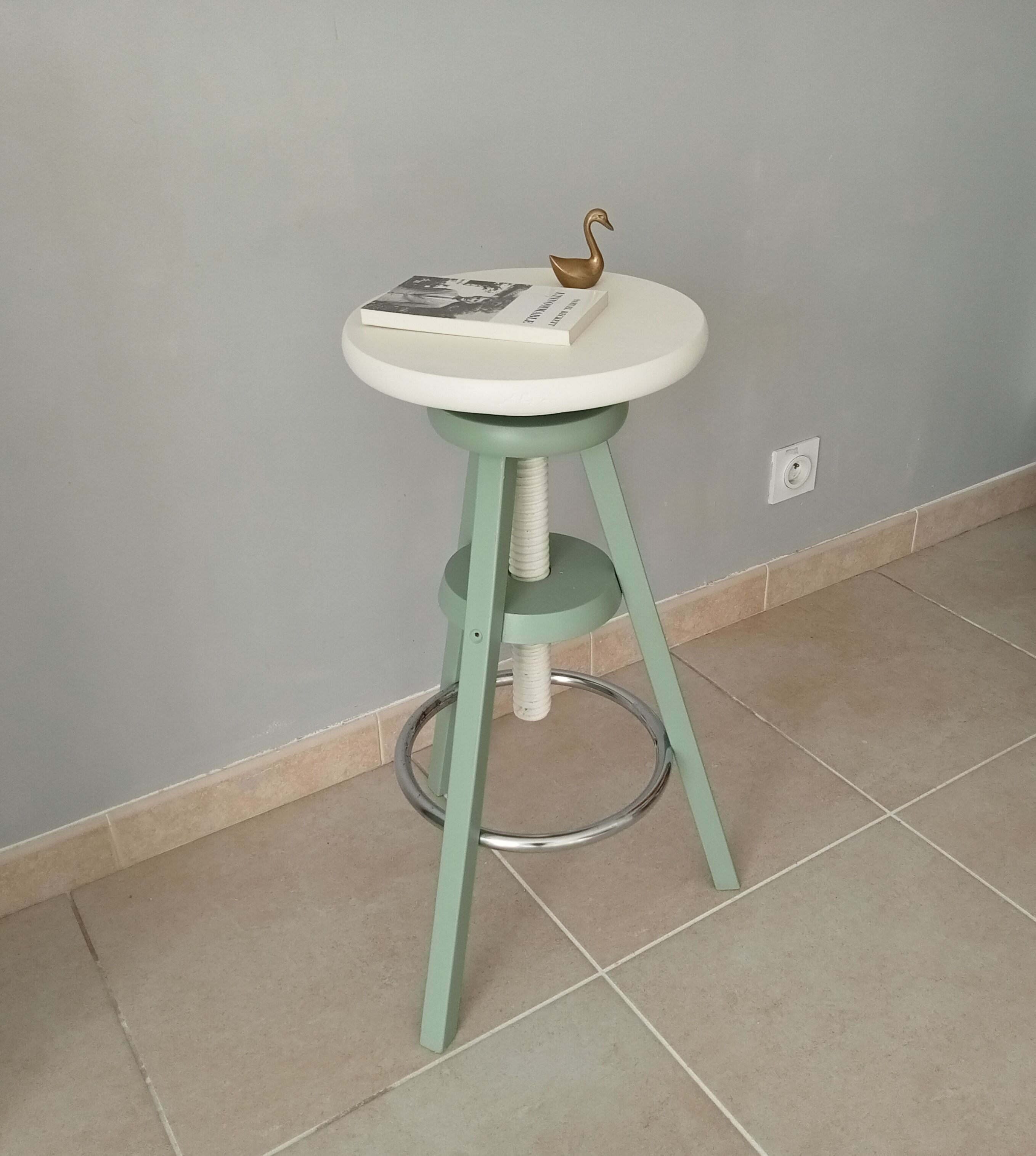 Vintage high screw stool