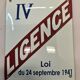 Enamelled plate LICENCE IV
