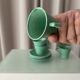 Set of 4 Vintage Jade Green Studio Pottery Espresso Cups & Saucers – Hand G
