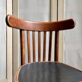 Chaise bistrot en bois foncé et noir