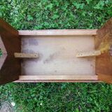 wooden stool on top skaï, vintage