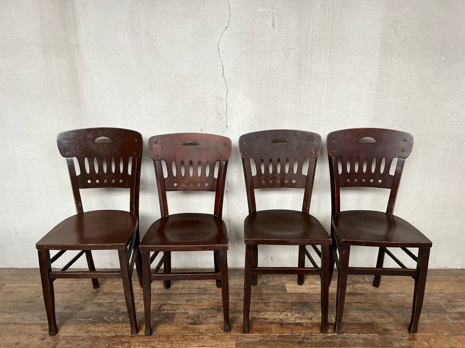 Series of 4 vintage Luterma bistro chairs 1920-1930
